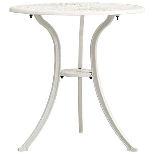 GCHDHAPB Outdoor Tisch Gartentisch weiß 62x62x65cm Aluguss von GCHDHAPB