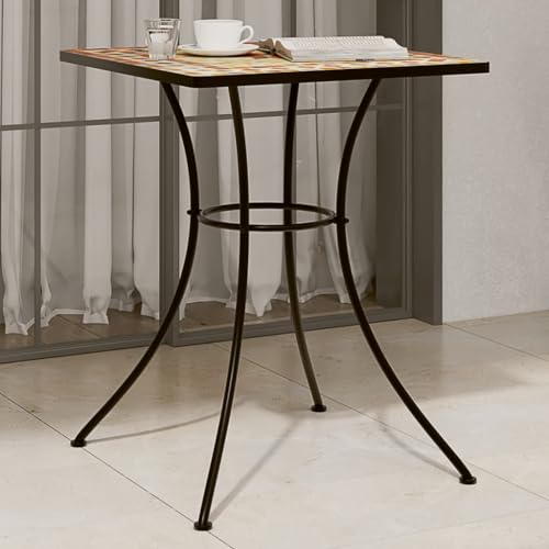 GCHDHAPB Outdoor Tisch Mosaik Bistrotisch Terrakotta 60x60x74cm Keramik von GCHDHAPB