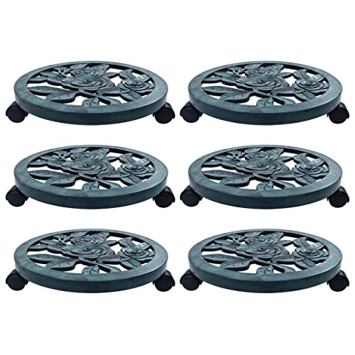 GCHDHAPB Pflanzenwagen 6 Stück grün 38 cm Kunststoff Haus & Garten Rasen & Garten Gartenarbeit Pflanzenständer von GCHDHAPB