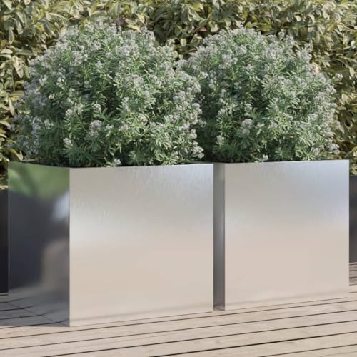 GCHDHAPB Pflanzgefäße, silberfarben, 49 x 47 x 46 cm, Edelstahl, für Haus und Garten, Rasen und Garten, Gartentöpfe und Pflanzgefäße, 2 Stück GCHDHAPB Pflanzgefäße, silberfarben, 49 x 47 x 46 cm, Edelstahl, für Haus und Garten, Rasen und Garten, Gartentöpfe und Pflanzgefäße, 2 Stück von GCHDHAPB