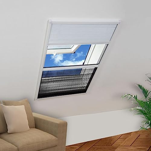 GCHDHAPB Plisse Insektenschutz für Fenster, Aluminium, 80 x 120 cm, mit ShadeHome & Garden Decor Fensterbehandlungen, Fensterblenden von GCHDHAPB