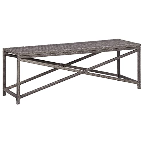 GCHDHAPB Polyrattan Gartenbank 120 cm grau von GCHDHAPB