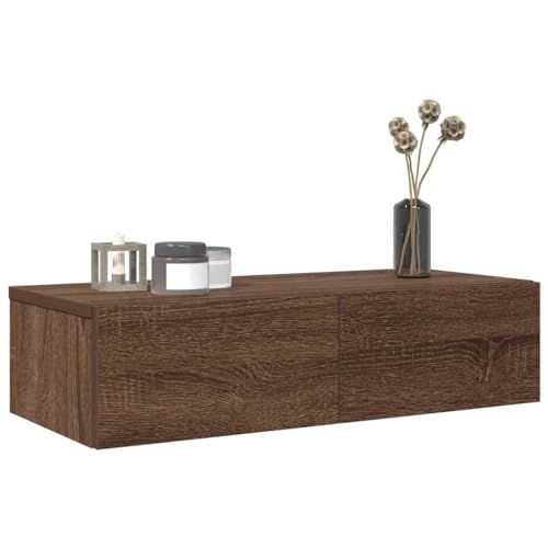 GCHDHAPB Regal, Wandregale & Latten, Wandregal mit Schubladen, Braun Eiche, 60 x 26,5 x 15 cm, Holzwerkstoff GCHDHAPB Regal, Wandregale & Latten, Wandregal mit Schubladen, Braun Eiche, 60 x 26,5 x 15 cm, Holzwerkstoff von GCHDHAPB