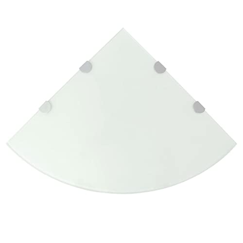 GCHDHAPB Regal für Zuhause, Wandregale & Latten, Eckregal mit Chromstützen, Glas, Weiß, 45 x 45 cm von GCHDHAPB