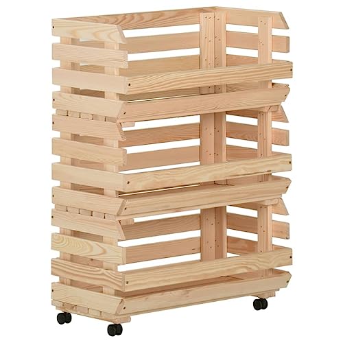 GCHDHAPB Rollwagen, Küchen- und Esszimmerwagen, Gemüsewagen, 57 x 30 x 80 cm, massives Kiefernholz GCHDHAPB Rollwagen, Küchen- und Esszimmerwagen, Gemüsewagen, 57 x 30 x 80 cm, massives Kiefernholz von GCHDHAPB
