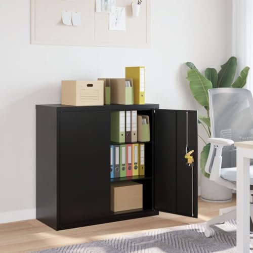 GCHDHAPB Schränke & Aufbewahrung, Aktenschränke, Aktenschrank, schwarz, 90 x 40 x 90 cm, Stahl von GCHDHAPB