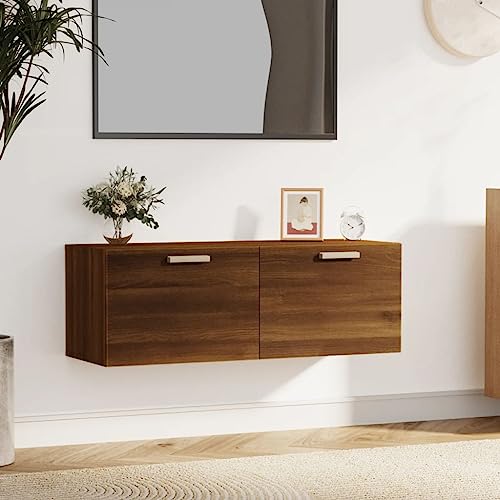 GCHDHAPB Schränke und Aufbewahrung, Aufbewahrungsschränke und Schließfächer, Wandschrank, braune Eiche, 100 x 36,5 x 35 cm, Holzwerkstoff von GCHDHAPB