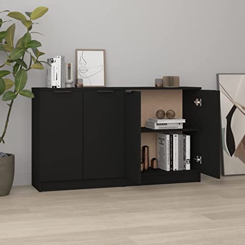 GCHDHAPB Schränke & Aufbewahrung, Buffets & Sideboards, 2 Stück, Schwarz, 60 x 30 x 70 cm, Holzwerkstoff von GCHDHAPB