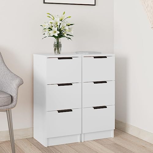 GCHDHAPB Schränke & Aufbewahrung, Buffets & Sideboards, 2 Stück, Weiß, 30 x 30 x 70 cm, Holzwerkstoff von GCHDHAPB