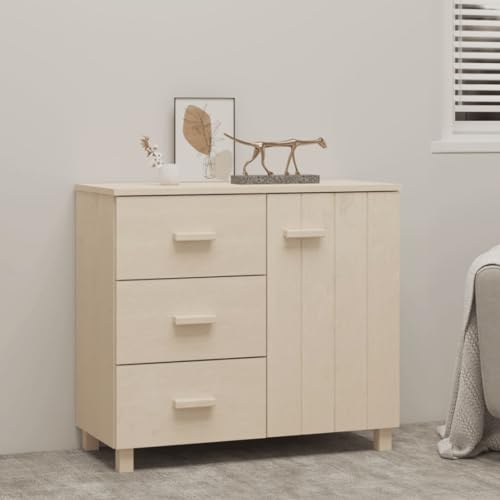 GCHDHAPB Schränke & Aufbewahrung, Buffets & Sideboards-Sideboard HAMAR Braun 90x40x80cm Kiefer massiv von GCHDHAPB
