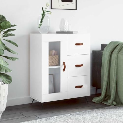 GCHDHAPB Schränke & Aufbewahrung, Buffets & Sideboards-Sideboard Hochglanz Weiß 69,5x34x90cm Holzwerkstoff von GCHDHAPB