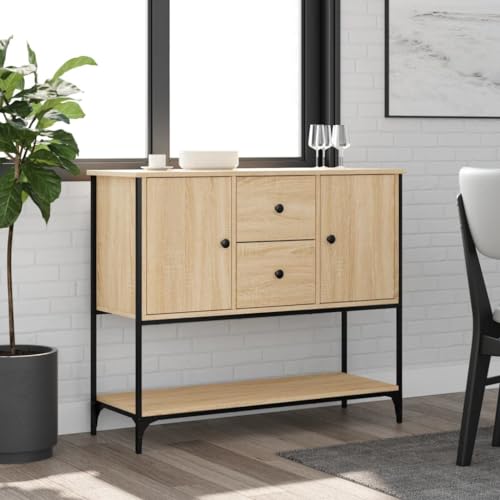GCHDHAPB Schränke & Aufbewahrung, Buffets & Sideboards-Sideboard Sonoma Eiche 100x36x85cm Holzwerkstoff von GCHDHAPB