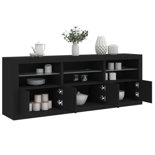 GCHDHAPB Schränke & Aufbewahrung, Buffets & Sideboards-Sideboard mit LED-Lichtern, Schwarz, 181,5 x 37 x 67 cm GCHDHAPB Schränke & Aufbewahrung, Buffets & Sideboards-Sideboard mit LED-Lichtern, Schwarz, 181,5 x 37 x 67 cm von GCHDHAPB