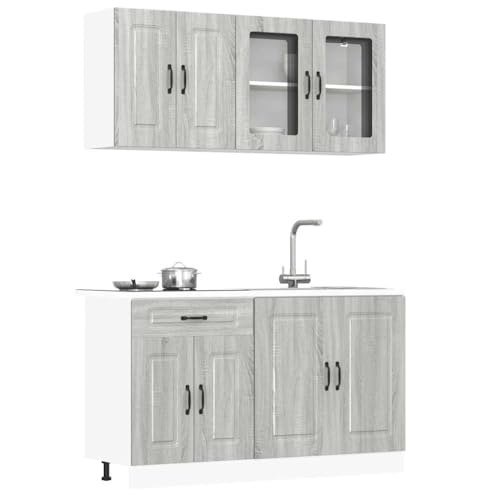 GCHDHAPB Schränke und Aufbewahrung, Küchenschränke, 4-teiliges Küchenschrank-Set, Kalmar Grau, Sonoma, Holzwerkstoff GCHDHAPB Schränke und Aufbewahrung, Küchenschränke, 4-teiliges Küchenschrank-Set, Kalmar Grau, Sonoma, Holzwerkstoff von GCHDHAPB