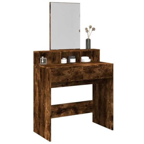 GCHDHAPB Schränke und Aufbewahrung, Waschtische, Schlafzimmer-Schminktisch, Schminktisch mit Spiegel, Raucheiche, 80 x 41 x 144,5 cm von GCHDHAPB
