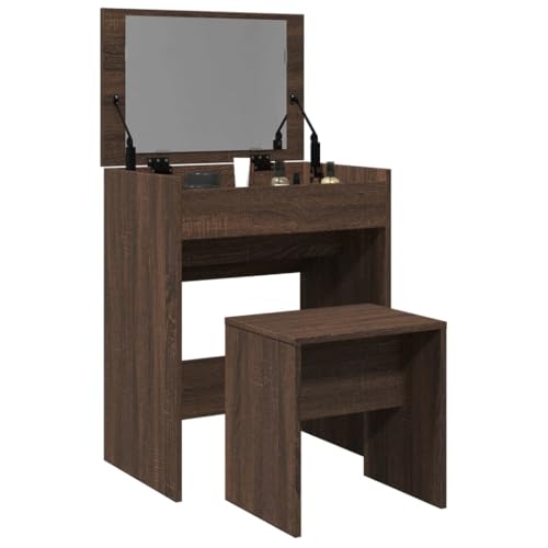 GCHDHAPB Schränke und Aufbewahrung, Waschtische, Schlafzimmer-Schminktische, Schminktisch und Hocker, braune Eiche, 60 x 40 x 113,5 cm GCHDHAPB Schränke und Aufbewahrung, Waschtische, Schlafzimmer-Schminktische, Schminktisch und Hocker, braune Eiche, 60 x 40 x 113,5 cm von GCHDHAPB