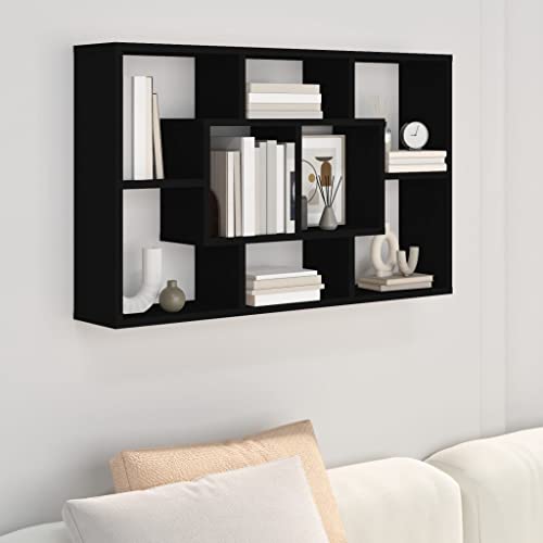 GCHDHAPB Schränke & Aufbewahrungs-Wandregal schwarz 85x16x52,5 cm Holzwerkstoff von GCHDHAPB
