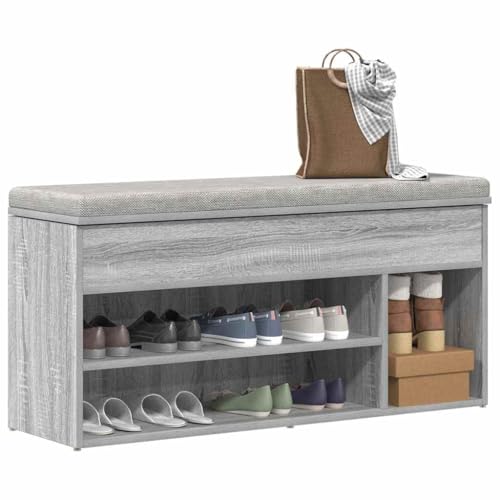 GCHDHAPB Schuhbank Grau Sonoma 102x30,5x45cm Holzwerkstoff von GCHDHAPB