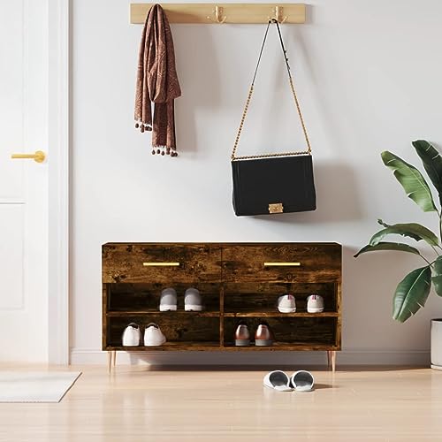GCHDHAPB Schuhbank Räuchereiche 102x35x55cm Holzwerkstoff GCHDHAPB Schuhbank Räuchereiche 102x35x55cm Holzwerkstoff von GCHDHAPB