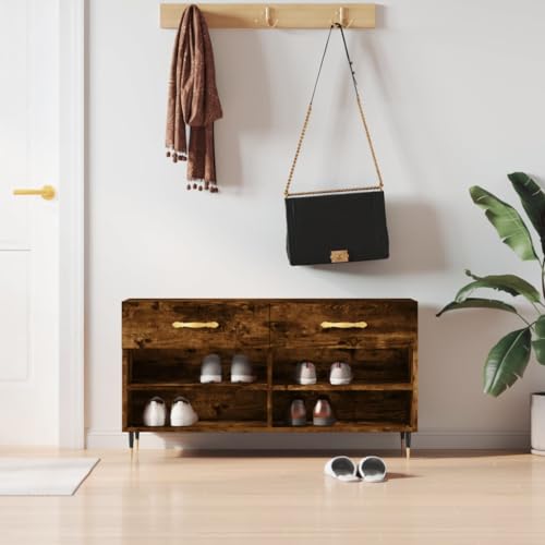 GCHDHAPB Schuhbank Räuchereiche 102x35x55cm Holzwerkstoff von GCHDHAPB