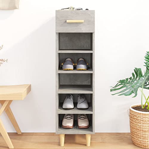 GCHDHAPB Schuhschrank Betongrau 30x35x105 cm Holzwerkstoff von GCHDHAPB