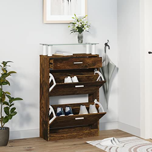 GCHDHAPB Schuhschrank Räuchereiche 63x24x104cm Holzwerkstoff GCHDHAPB Schuhschrank Räuchereiche 63x24x104cm Holzwerkstoff von GCHDHAPB