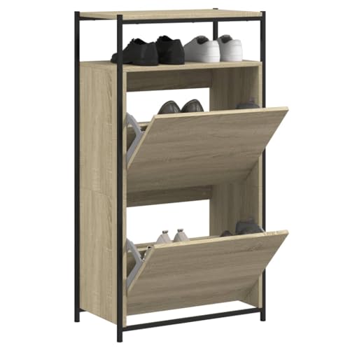GCHDHAPB Schuhschrank Sonoma Eiche 60x34x112 cm Holzwerkstoff von GCHDHAPB