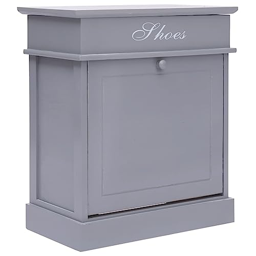 GCHDHAPB Schuhschrank grau 50x28x58cm Paulownia-Holz GCHDHAPB Schuhschrank grau 50x28x58cm Paulownia-Holz von GCHDHAPB