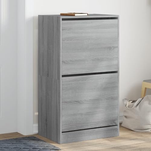 GCHDHAPB Schuhschrank mit 2 Klappschubladen grau sonoma 60x42x108 cm GCHDHAPB Schuhschrank mit 2 Klappschubladen grau sonoma 60x42x108 cm von GCHDHAPB