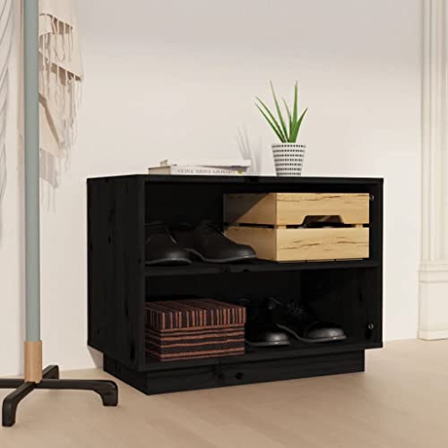 GCHDHAPB Schuhschrank schwarz 60x34x45 cm Massivholz Kiefer GCHDHAPB Schuhschrank schwarz 60x34x45 cm Massivholz Kiefer von GCHDHAPB