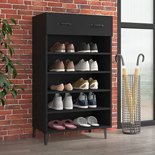 GCHDHAPB Schuhschrank schwarz 60x35x105cm Holzwerkstoff von GCHDHAPB