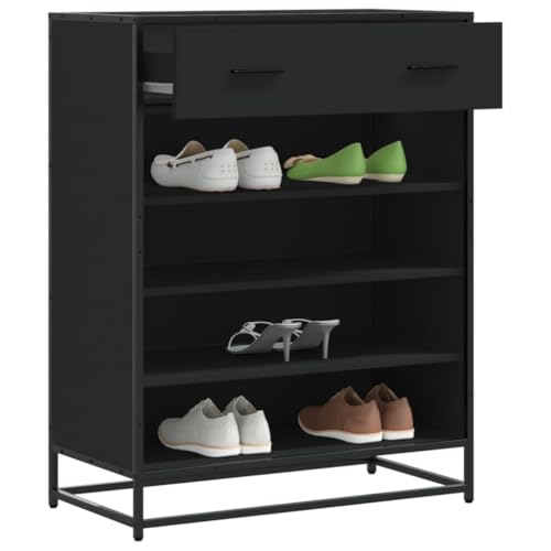 GCHDHAPB Schuhschrank schwarz 75x38x97,5 cm Holzwerkstoff und Metall von GCHDHAPB