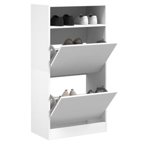 GCHDHAPB Schuhschrank weiß 60x34x116 cm Holzwerkstoff GCHDHAPB Schuhschrank weiß 60x34x116 cm Holzwerkstoff von GCHDHAPB