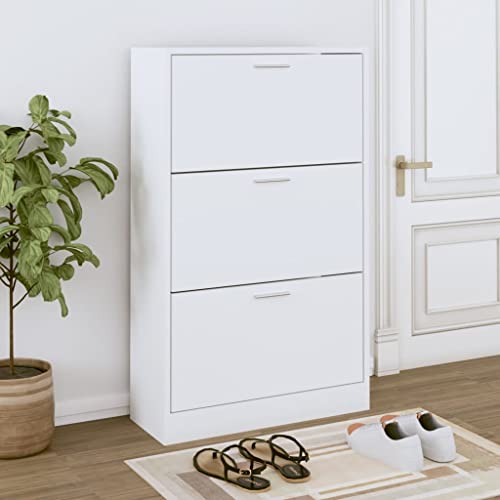 GCHDHAPB Schuhschrank weiß 63x24x103cm Holzwerkstoff von GCHDHAPB
