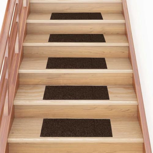GCHDHAPB Selbstklebende Stufenmatten Rechteckig 15 Stück 60x25cm Braun Home & Garden Haushaltsbedarf Treppenstufen von GCHDHAPB