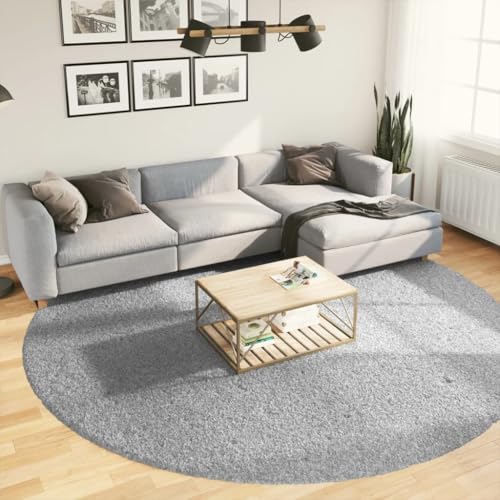 GCHDHAPB Shaggy Teppich PAMPLONA Hochflor Modern Grau Ø 280 cm Haus & Garten Dekor Teppiche von GCHDHAPB