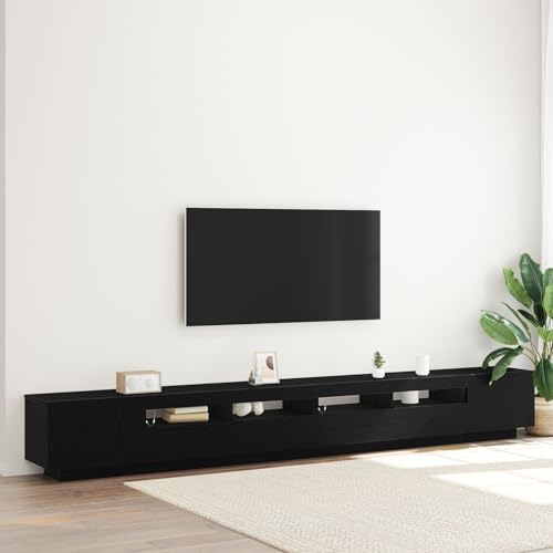 GCHDHAPB TV-Ständer mit LED-Leuchten - Schwarze Eiche - 300x35x40cm - aus Holzwerkstoff von GCHDHAPB