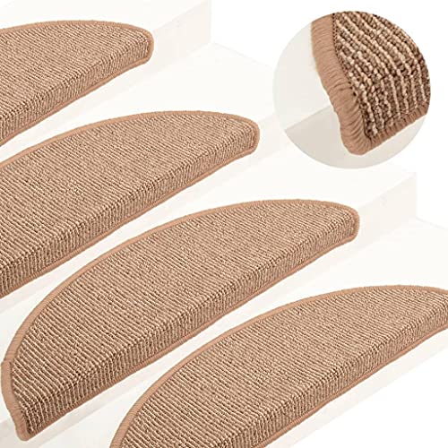 GCHDHAPB Teppich-Stufenmatten 15 Stück, Hellbraun, 65 x 21 x 4 cm, Haus- und Gartenbedarf, Treppenstufen von GCHDHAPB