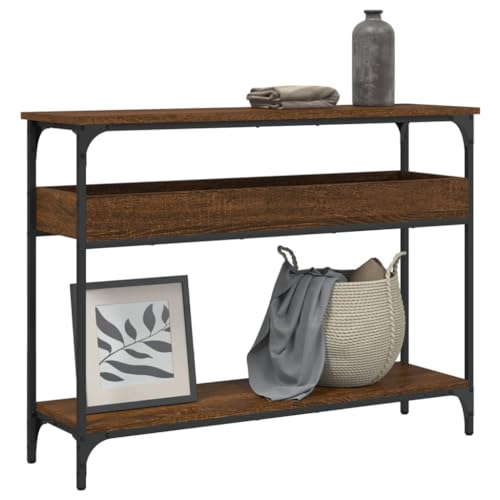 GCHDHAPB Tische, Akzenttische, Beistelltische, Konsolentisch mit Ablage, braune Eiche, 100 x 29 x 75 cm, Holzwerkstoff GCHDHAPB Tische, Akzenttische, Beistelltische, Konsolentisch mit Ablage, braune Eiche, 100 x 29 x 75 cm, Holzwerkstoff von GCHDHAPB