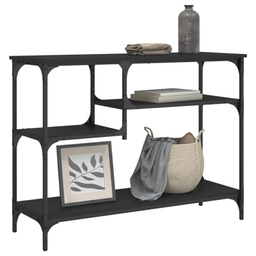 GCHDHAPB Tische, Akzenttische, Beistelltische, Konsolentisch mit Regalen, Schwarz, 100 x 35 x 75 cm GCHDHAPB Tische, Akzenttische, Beistelltische, Konsolentisch mit Regalen, Schwarz, 100 x 35 x 75 cm von GCHDHAPB