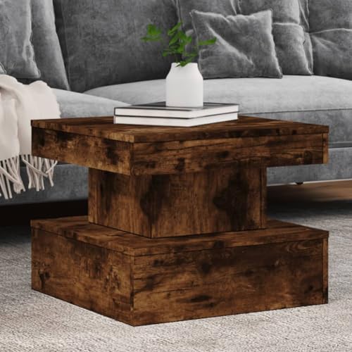 GCHDHAPB Tische, Akzenttische, Couchtisch, Couchtisch mit LED-Lichtern, Raucheiche, 50 x 50 x 40 cm GCHDHAPB Tische, Akzenttische, Couchtisch, Couchtisch mit LED-Lichtern, Raucheiche, 50 x 50 x 40 cm von GCHDHAPB