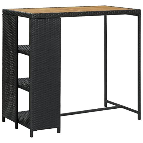 GCHDHAPB Tische, Küchen- und Esszimmertische, Stehtisch mit Ablage, schwarz, 120 x 60 x 110 cm, Polyrattan GCHDHAPB Tische, Küchen- und Esszimmertische, Stehtisch mit Ablage, schwarz, 120 x 60 x 110 cm, Polyrattan von GCHDHAPB