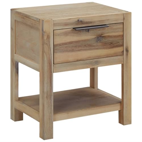 GCHDHAPB Tische, Nachttische, Nachttisch mit Schublade, 40 x 30 x 48 cm, Akazienholz massiv von GCHDHAPB