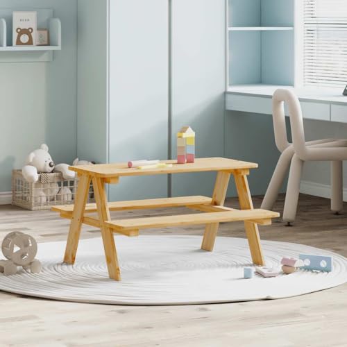 GCHDHAPB Tische-Kindertisch mit Bänken IRUN 90x79,5x50 cm Massivholz GCHDHAPB Tische-Kindertisch mit Bänken IRUN 90x79,5x50 cm Massivholz von GCHDHAPB