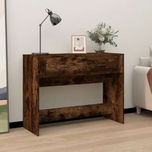 GCHDHAPB Tische-Konsolentisch Räuchereiche 100x39x75cm Holzwerkstoff GCHDHAPB Tische-Konsolentisch Räuchereiche 100x39x75cm Holzwerkstoff von GCHDHAPB