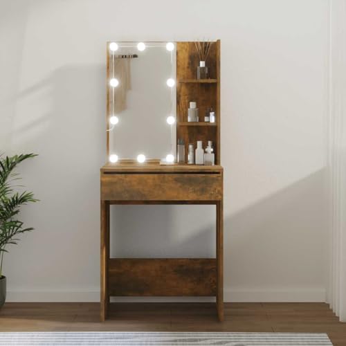 GCHDHAPB Tische-Schminktisch mit LED Räuchereiche 60x40x140cm GCHDHAPB Tische-Schminktisch mit LED Räuchereiche 60x40x140cm von GCHDHAPB