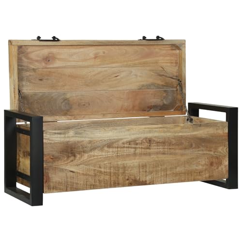 GCHDHAPB Truhen 80x30x30cm massiv Mangoholz und Metall von GCHDHAPB
