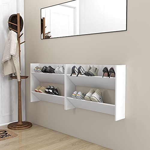 GCHDHAPB Wand-Schuhschrank, 2-teilig, weiß, 80 x 18 x 60 cm, Holzwerkstoff GCHDHAPB Wand-Schuhschrank, 2-teilig, weiß, 80 x 18 x 60 cm, Holzwerkstoff von GCHDHAPB