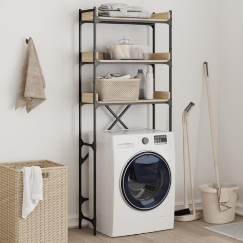 GCHDHAPB Waschmaschinenregal Sonoma Eiche 67x25x163cm Holzwerkstoff von GCHDHAPB