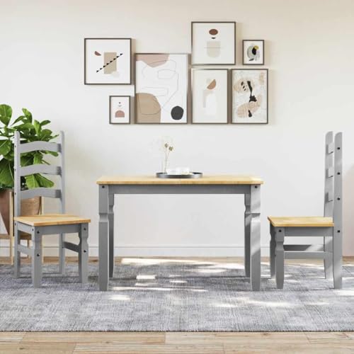 GCHDHAPB Wohnmöbel-Set, Küchen- und Esszimmermöbel-Set, 3-teilig, Panamagrau, Massivholz, Kiefer von GCHDHAPB